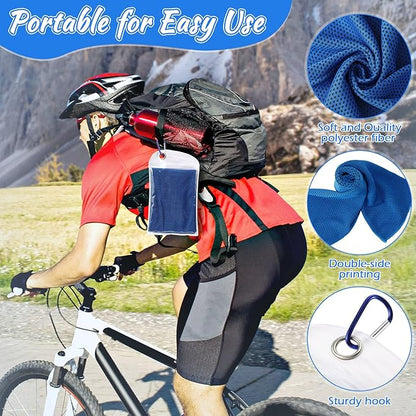 20 Pcs Cooling Towel 40 x 12 Ice Towel for Neck and Face Microfiber Chilly with Bag Breathable Yoga Gym Stay Cool Towels Sweat Rag for Workout Running Camping Pilates Beach Accessories (Royal Blue)