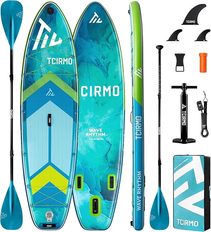 Inflatable Stand Up Paddle Board for Adults with Seam Welded Technology, 10'6''x33''x6'', Durable SUP with Dual-Blade Paddle and Complete Accessories, 390 lbs Capacity, Beginner-Friendly