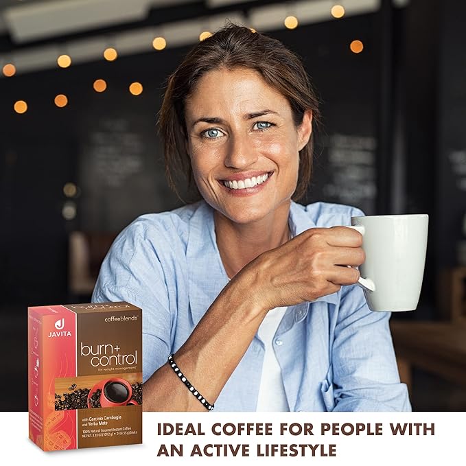 Javita Burn + Control Instant Coffee - Weight Management Herbs, Garcinia Cambogia & Yerba Mate, Slimming Blend with Help of Exercise, Keto Coffee, Dieters Drink, 3 Boxes of 24 (4.55g) Sticks