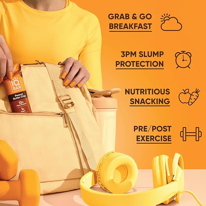 IQBAR Brain and Body Plant Protein Bars - 7 Bar Sampler Pack - Gluten Free, High Fiber, Vegan Snacks - Low Sugar Meal Replacement