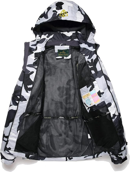 GIISAM Mens Windproof Jacket Waterproof Lightweight Mountain Sport Jacket for Men Hooded Windbreaker Raincoat