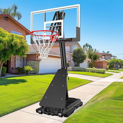 IGL In ground Basketball Hoops Outdoor, 10ft Height Adjustable Basketball Goal In ground with Shatterproof Backboard and Pro-Style Rim
