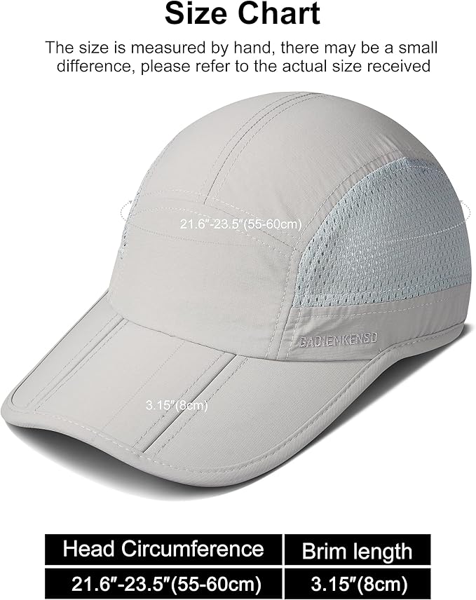 GADIEMKENSD Mens Folding Outdoor Hat Long Brim UPF 50+ Sun Protection