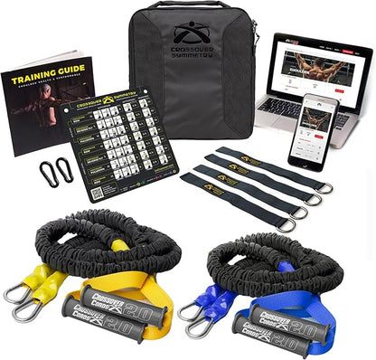 Crossover Symmetry Shoulder System Includes Two Sets of Resistance Bands Attachments Training Guide Exercise Chart Online Workouts for Home Fitness Rehab Rotator Cuff Exercises