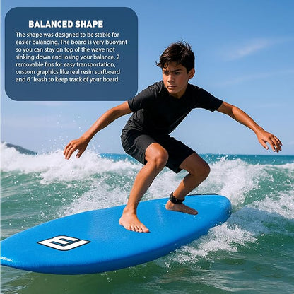 4'10" FUNBOARD Beginner Learning Softboard Surfboard Foam