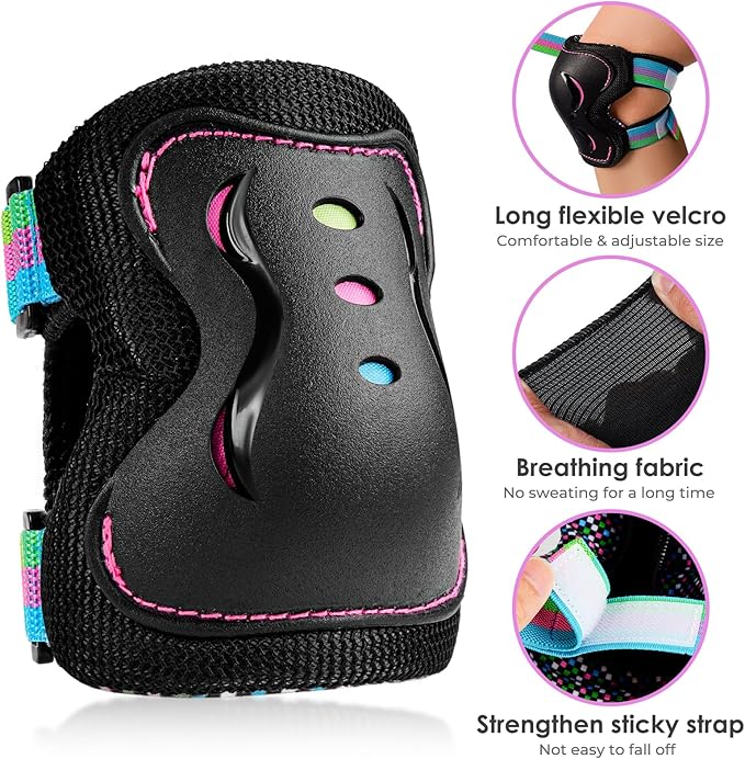 BOSONER Kids/Youth Knee Pad Elbow Pads Guards Protective Gear Set for Roller Skates Cycling BMX Bike Skateboard Inline Skatings Scooter Riding Sports