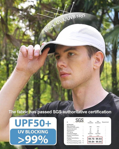 GADIEMKENSD Mens Folding Outdoor Hat Long Brim UPF 50+ Sun Protection