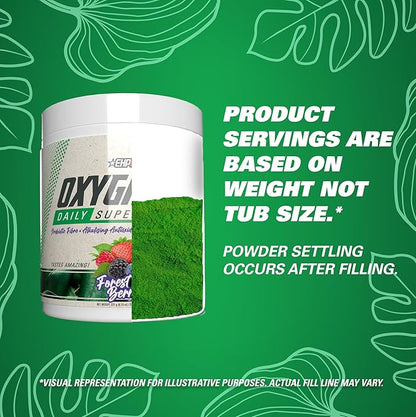 EHP Labs OxyGreens Super Greens Powder – Daily Greens & Superfood Supplement with Spirulina, Chlorella, Prebiotics, Digestive Enzymes, Antioxidants – 30 Servings (Forest Berries)