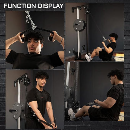 Fitness Wall Mount Cable Crossover Machine – Multi-Functional Dual Pulley System, Home Gym Equipment with Commercial-Grade Steel Frame and 400 lb Load Capacity for Home Gym.