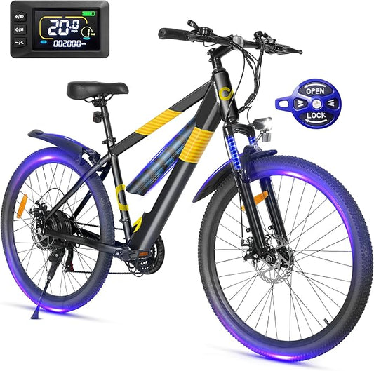 Electric Bike for Adults,26" E-Bike with 700W Peak Motor 21-Speed,Up to 50 Miles Removable Battery,Front Fork Suspension Dual Disc Brakes,Ebikes for Adults Commute Mountain All Terrain