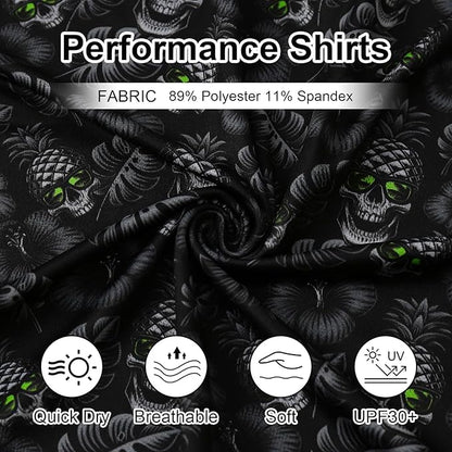 Golf Shirts for Men - Moisture Wicking Short Sleeve Performance Sport Casual Striped Collared Mens Polo Shirt