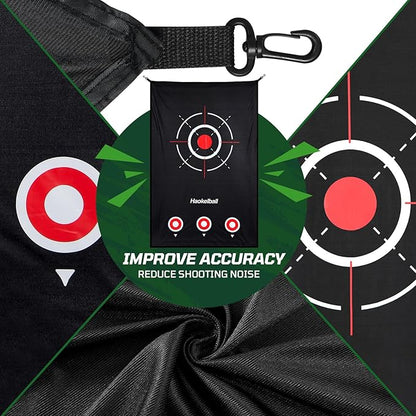 Haokelball Golf Practice Net - 10x7.5ft Hitting Net with Target Cloth for Indoor or Outdoor Use, Heavy Duty with Carry Bag