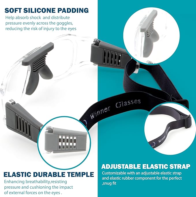 BLUE CUT Safety Outdoor Sports Goggles Unisex Anti Fog Ideal For Basketball Racquetball