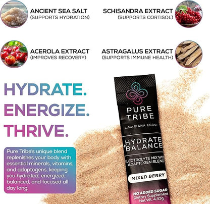 Electrolytes Powder Packets - Sugar Free Hydration Powder Drink Mix Loaded with 6 B Vitamins & Minerals - Energy Drink for Muscle and Mood Support - Mixed Berry Flavor - 30 Servings