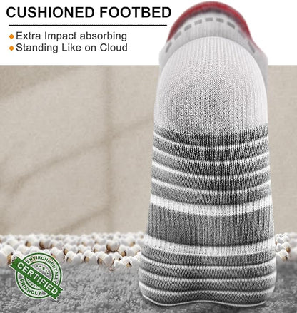 KEMISANT Men Running Socks,Active Ankle Socks No show Cushioned Footbed Arch Support