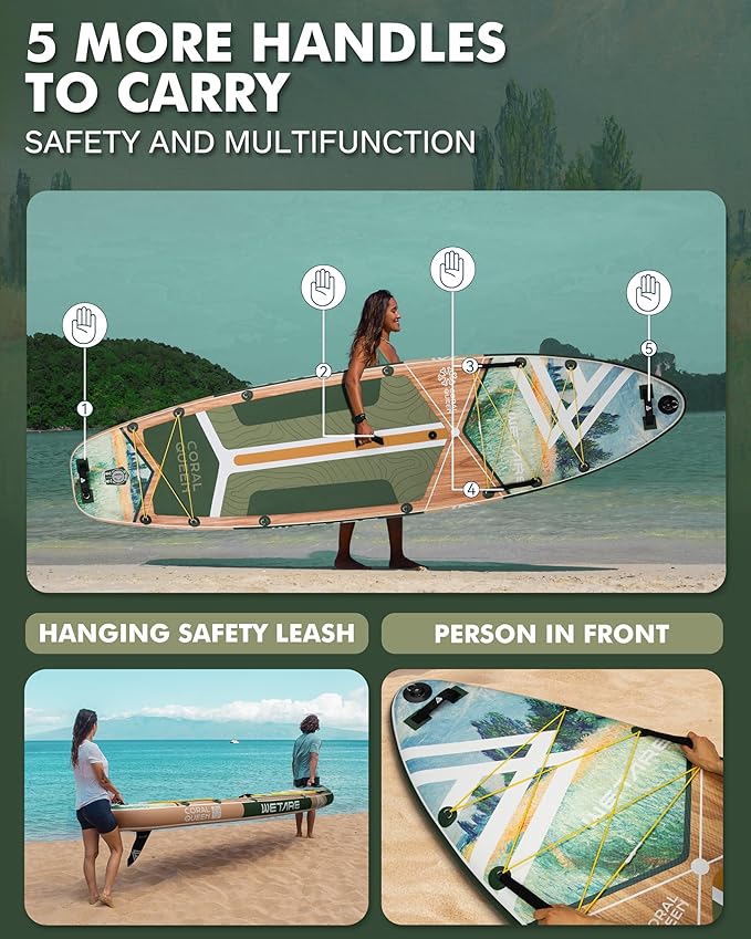 11'6"x35" Inflatable Paddle Board, 450lbs Extra Wide Stand Up Sup Board for Adults, Blow Up Paddleboard Kayak Non-Slip Stable Deck Boat for Yoga Fishing Surf