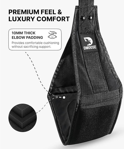 DMoose Fitness Hanging Ab Straps for Pull Up Bar & Core Strength Training - Soft Padded Exercise Straps for Ab Swing & Leg Raises, Hang Bar Strap with 2 Steel Carabiners - Abs Equipment for Home & Gym