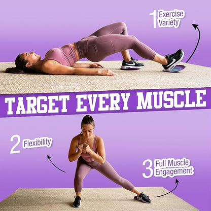 Gliding Discs for Working Out - Exercise Sliders for Carpet & Hardwood Floors 1 Pair, Authentic Workout Sliders Disc for Full Body Resistance Workout, Includes 4 Streaming Video Workouts