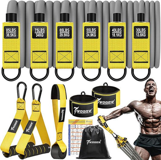 Heavy Resistance Bands for Working Out, 350lbs/450lbs Exercise Bands with Handles, Workout Bands Set for Men, Fitness Weight Bands for Muscle Strength Training, Stretching, Slim, Home Gym Equipment