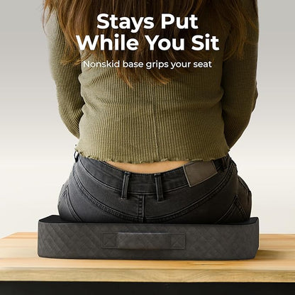 Kölbs Extra Large Seat Cushion, Stylish Plush Velvet Cover, X-Large Memory Foam for Office Chair, Floor Pillow, Cushion Back Pain Coccyx Pain Relief, Carry Handle (Extra Large)