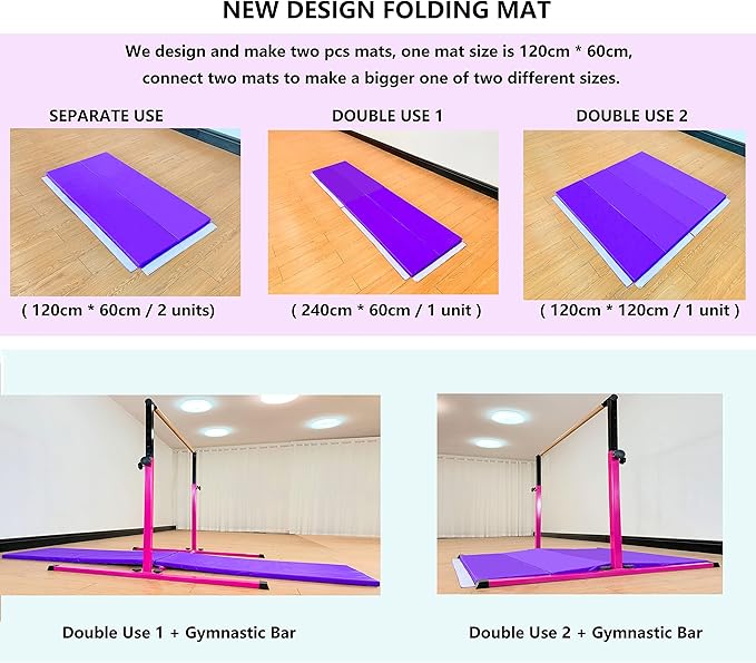 4FT/5FT Gymnastic Bar Set Gymnastics Horizontal Bar Gymnastics Kip Bar for Kids Home Use