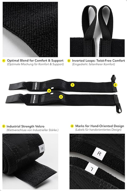 Fitgriff® Lifting Straps & Wrist Wraps (Bundle) Superior Support for Weightlifting & Gym Workouts - for Men and Women