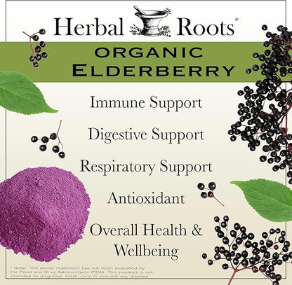 Herbal Roots Certified Organic Skin Health Trio, Apple Cider Vinegar, Fruiting Body Mushroom Blend, Black Elderberry,