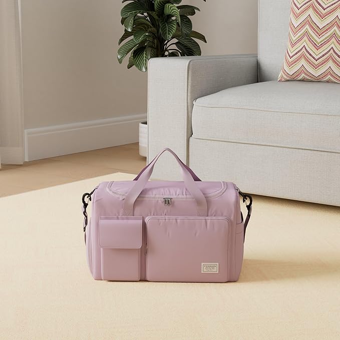 FIORETTO Women's Gym Duffle Bag with Shoes Compartment, 37L Capacity, Ideal for Travel, Gym, Sports, Duffel, Weekender