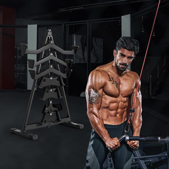 LAT Pull Down Bar Storage Rack Portable, Floor Standing Cable Attachment Organizer