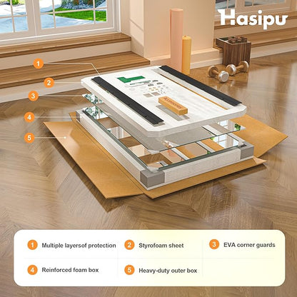 Hasipu 2 Pcs 48''x24'' Home Gym Mirror Large Full Length Wall Mounted Full Body Mirror for Yoga Dance Fitness Exercise Studio Bedroom Garage, Frameless Tempered Glass Workout Mirrors Black Rectangular