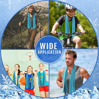 Hosuly 30 Pack Cooling Towels, 40"x12" Ice Breathable Soft Chilly Sweat Rag Microfiber Workout Rags for Gym Cooling Towels for Neck and Face for Yoga Golf Sport Running