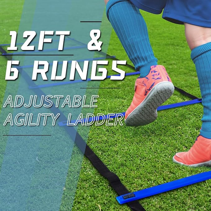 Kids Soccer Goal for Backyard, 6x4 9x5 FT Portable Soccer Nets Pop Up with Ball, Agility Ladder, Cones, Target & Carry Bag for Toddler Youth Outdoor Indoor Training Practice Sports Games Play