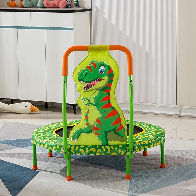 36" Trampoline with No-Gap Design, Mini Trampoline for Kids, 3FT Indoor/Outdoor Rebounder with Handle