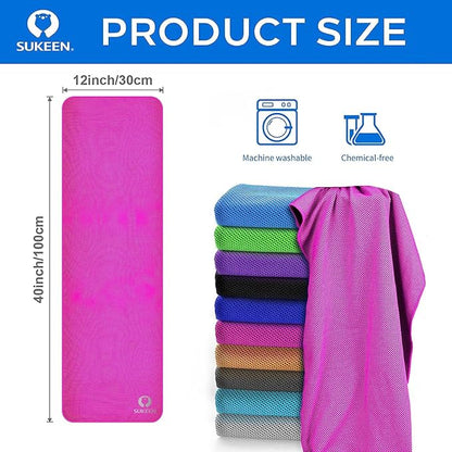 Sukeen Cooling Towel (40"x12"),Ice Towel,Soft Breathable Chilly Towel,Microfiber Towel for Yoga,Sport,Running,Gym,Workout,Camping,Fitness,Workout & More Activities