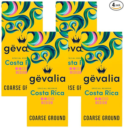 Gevalia Special Reserve Costa Rica Single Origin Medium Roast Ground Coffee (10 Oz Bag) (Pack of 4)