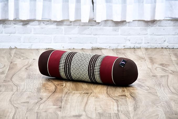 Leewadee Small Yoga Bolster – Shape-Retaining Cervical Neck Roll, Tube Pillow for Comfortable Reading, Kapok Filling, 22 x 6 x 6 inches
