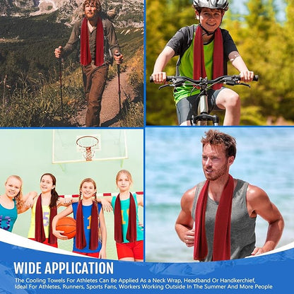 Hosuly 30 Pack Cooling Towels, 40"x12" Ice Breathable Soft Chilly Sweat Rag Microfiber Workout Rags for Gym Cooling Towels for Neck and Face for Yoga Golf Sport Running