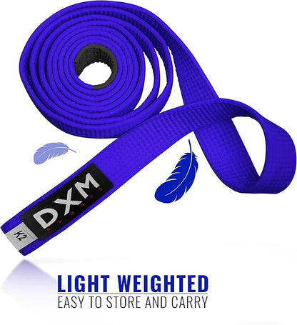 DXM SPORTS BJJ Jiu Jitsu Belt - Taekwondo Karate Belt - Martial Arts Uniform Ranking Judo Belt Double Stitched for Kids Adult