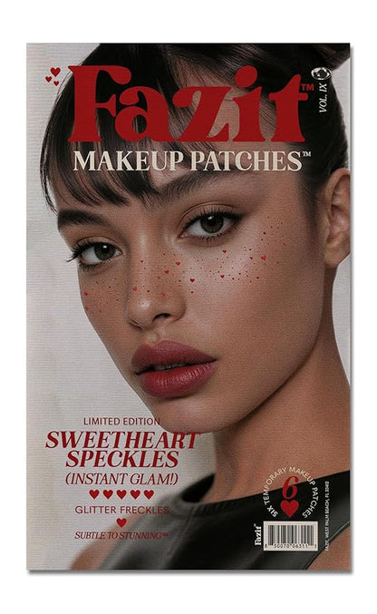 Fazit Makeup Patches - Sweetheart Speckles - Face Glitter Makeup Speckles - Glow Up Makeup Patches - Face Glitter Speckles Patches - Cute Glitter Makeup Accessories For Women - 6 count