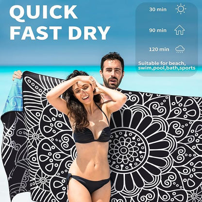 2 Pack Lightweight Thin Beach Towel Oversized 71"x32"