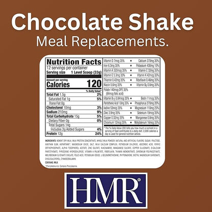 HMR 120 Chocolate Shake Meal Replacement Powder | Chocolate Shake Mix to Support Healthy Weight Loss | 12g of Protein | Nutritional Drink | Low Calorie Food | 12 Servings