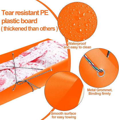 2 Pcs Deer Drag Sleds Deer Sled Game Hauler with 2 Pcs Heavy Duty Drag Strap for Duck Hunting Ice Fishing Accessories Rope Pulling Harness for Hunting Gift