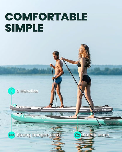 Inflatable Paddle Board,Stand Up Paddle Board Set, Extra Wide SUP Board with Removable Fin, Floating Paddle, Hand Pump, Waterproof Phone Pouch,Traveling Board