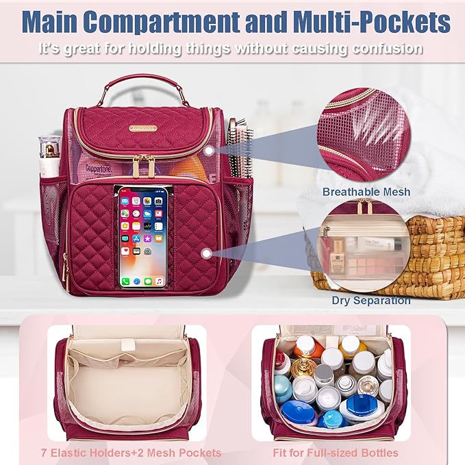 Large Toiletry Bag for Women Men,Portable Shower Caddy For College Dorms,Gym Shower Bag for Women, Quick Dry Hanging Toiletry Bag Bathroom Accessories Bag for Traveling, Camping Essentials
