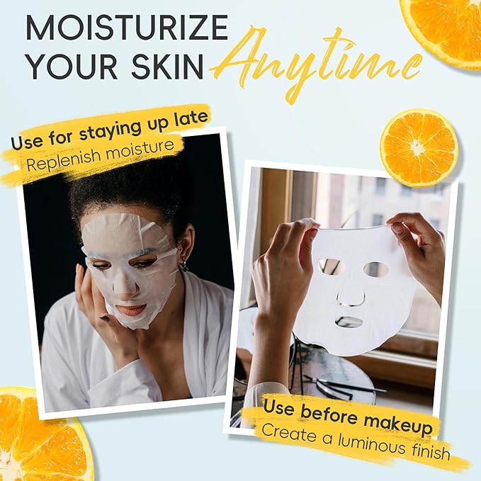 18 Pack Collagen Face Masks Skincare Bulk,Hydrating Spa Face Mask Beauty for Sensitive Skin,Sheet Mask for Skin Care, Facial Mask Sets Birthday Party Gifts for Women/Teen Girls/Kids