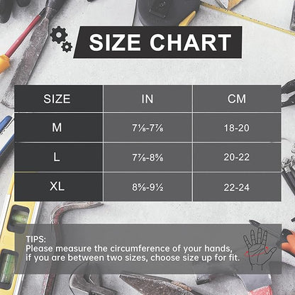 HANDLANDY Fingerless Work Gloves for Men, Padded Half Finger Tactical Mechanics Gloves, Utility Trucker Driver Gloves (Black, Large (Pack of 1))