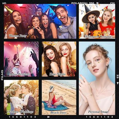 Face Glitter Freckles Tattoo,Diesetsr Temporary Makeup Patches,Body Glitter Sparkle Fake Freckles Stickers for Women Kids Festival, Concert,Carnival Party,Cosmetic Glitter,Rave Accessories,10 PCS