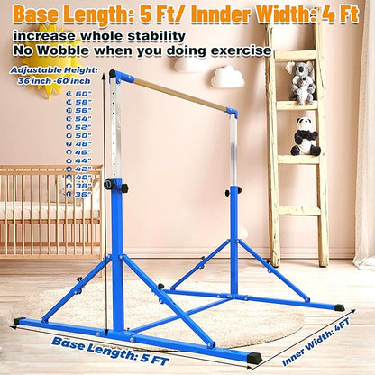 4FT/5FT Gymnastic Bar Set Gymnastics Horizontal Bar Gymnastics Kip Bar for Kids Home Use