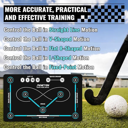 (59 * 35.4IN) Hockey Training Mat | Indoor/Outdoor Field Hockey Equipment for All Ages,Anti-Slip and Quiet Surface,The Best Gift for Hockey Training Enthusiasts