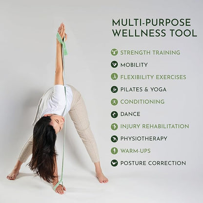 Stretching Strap Set of 3, Stretch Straps with Loops for Yoga, Pilates, Dance, Physical Therapy, 3 Resistance Bands, Stretch Bands for Exercise, Flexibility, Yoga Straps for Stretching